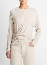Fixed-Drape Long-Sleeve T-Shirt in Long Sleeve | VINCE Women