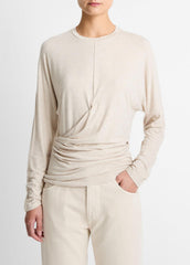 Fixed-Drape Long-Sleeve T-Shirt in Long Sleeve | VINCE Women