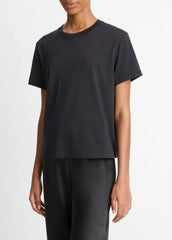 Pima Cotton Crew Neck T-Shirt in Short Sleeve | VINCE Women