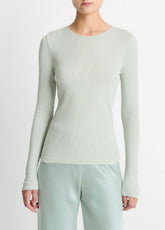 Ribbed Pima Cotton Long-Sleeve T-Shirt in Long Sleeve | VINCE Women