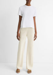 Pima Cotton Crew Neck T-Shirt in Short Sleeve | VINCE Women
