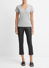 Essential Pima Cotton V-Neck T-Shirt in Short Sleeve | VINCE Women
