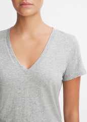 Essential Pima Cotton V-Neck T-Shirt in Short Sleeve | VINCE Women