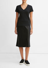 Essential Pima Cotton V-Neck T-Shirt in Short Sleeve | VINCE Women