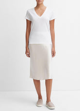 Essential Pima Cotton V-Neck T-Shirt in Short Sleeve | VINCE Women