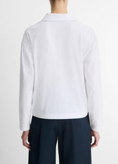 Easy Pima Cotton Long-Sleeve Polo Shirt in Long Sleeve | VINCE Women
