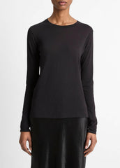 Essential Long Sleeve Crew Neck T-Shirt in Long Sleeve | VINCE Women