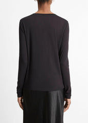 Essential Long Sleeve Crew Neck T-Shirt in Long Sleeve | VINCE Women