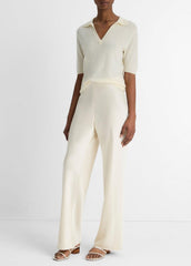 Colette High-Rise Fluid Satin Bias Pant in Pants | VINCE Women