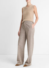 Donegal Wool-Blend Wide-Leg Trouser in Trousers | VINCE Women