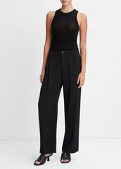 Drop-Waist Pleated Crepe Trouser in Trousers | VINCE Women