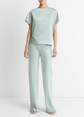 Colette High-Rise Fluid Satin Bias Pant in Trousers | VINCE Women