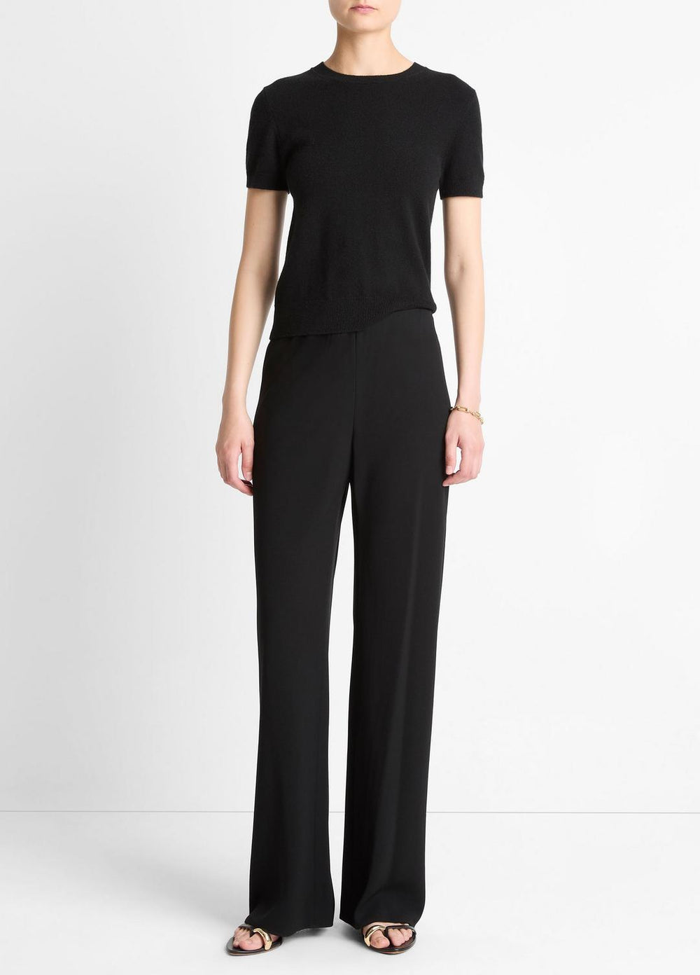 Colette High-Rise Crepe Bias Pant in Trousers | VINCE Women