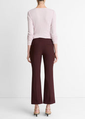 Niki Mid-Rise Pintuck Crop Flare Pant in Trousers | VINCE Women