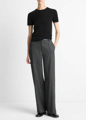 Italian Jaspe Pintuck High-Waist Wide-Leg Pant in Wide Leg | VINCE Women
