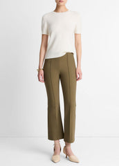 Niki Mid-Rise Pintuck Crop Flare Pant in Trousers | VINCE Women