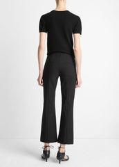 Niki Mid-Rise Pintuck Crop Flare Pant in Trousers | VINCE Women