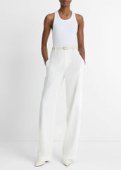 Linen-Blend High-Rise Pull-On Pant in Trousers | VINCE Women
