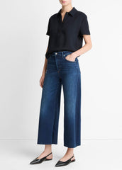 Citizens of Humanity Lyra Wide-Leg Crop Clean-Hem Jean in Denim | VINCE Women