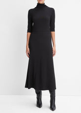 Elbow-Sleeve Turtleneck Dress in Dresses | VINCE Women