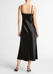 Satin V-Neck Slip Dress in Dresses | VINCE Women