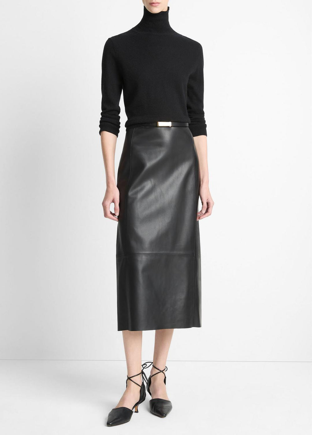 Leather Straight Skirt in Skirts | VINCE Women