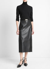 Leather Straight Skirt in Skirts | VINCE Women