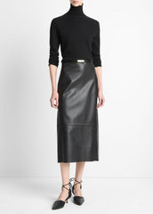 Leather Straight Skirt in Skirts | VINCE Women