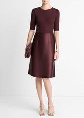 Satin A-Line Knee Skirt in Skirts | VINCE Women