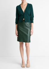 Leather Flared Knee Skirt in Skirts | VINCE Women