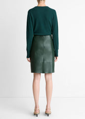 Leather Flared Knee Skirt in Skirts | VINCE Women