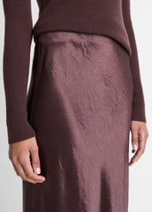 Satin Side-Slit Slip Skirt in Skirts | VINCE Women