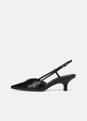 Levvy Croc-Embossed Leather Slingback Heel in Heels | VINCE Women