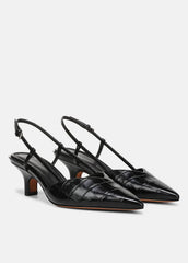 Levvy Croc-Embossed Leather Slingback Heel in Heels | VINCE Women