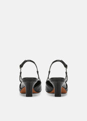 Levvy Croc-Embossed Leather Slingback Heel in Heels | VINCE Women
