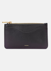 Leather Zip-Top Card Case in Handbags | VINCE Women