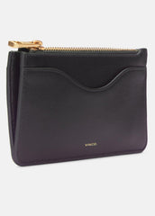Leather Zip-Top Card Case in Handbags | VINCE Women