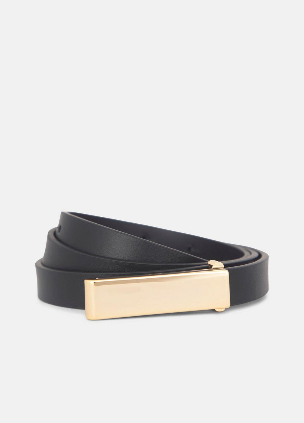 Women's 15mm Elongated Plaque Leather Belt in Belts | VINCE Women