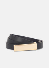 Women's 15mm Elongated Plaque Leather Belt in Belts | VINCE Women