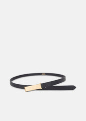 Women's 15mm Elongated Plaque Leather Belt in Belts | VINCE Women