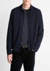 Featherweight Merino Wool-Cashmere Sweater Shirt in Long Sleeve | VINCE Men