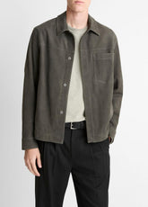 Nubuck Leather Trucker Jacket in Leather Jackets | VINCE Men