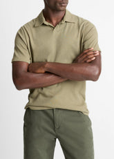 Cotton Johnny-Collar Polo Shirt in Henleys & Polos | VINCE Men