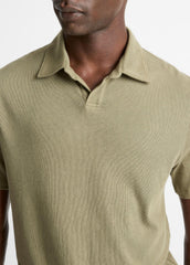 Cotton Johnny-Collar Polo Shirt in Henleys & Polos | VINCE Men