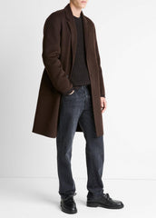 Splittable Wool-Cashmere Single-Breasted Topcoat in Coats | VINCE Men