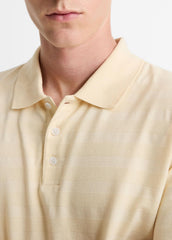 Jacquard-Stripe Cotton Long-Sleeve Polo Shirt in Long Sleeve | VINCE Men