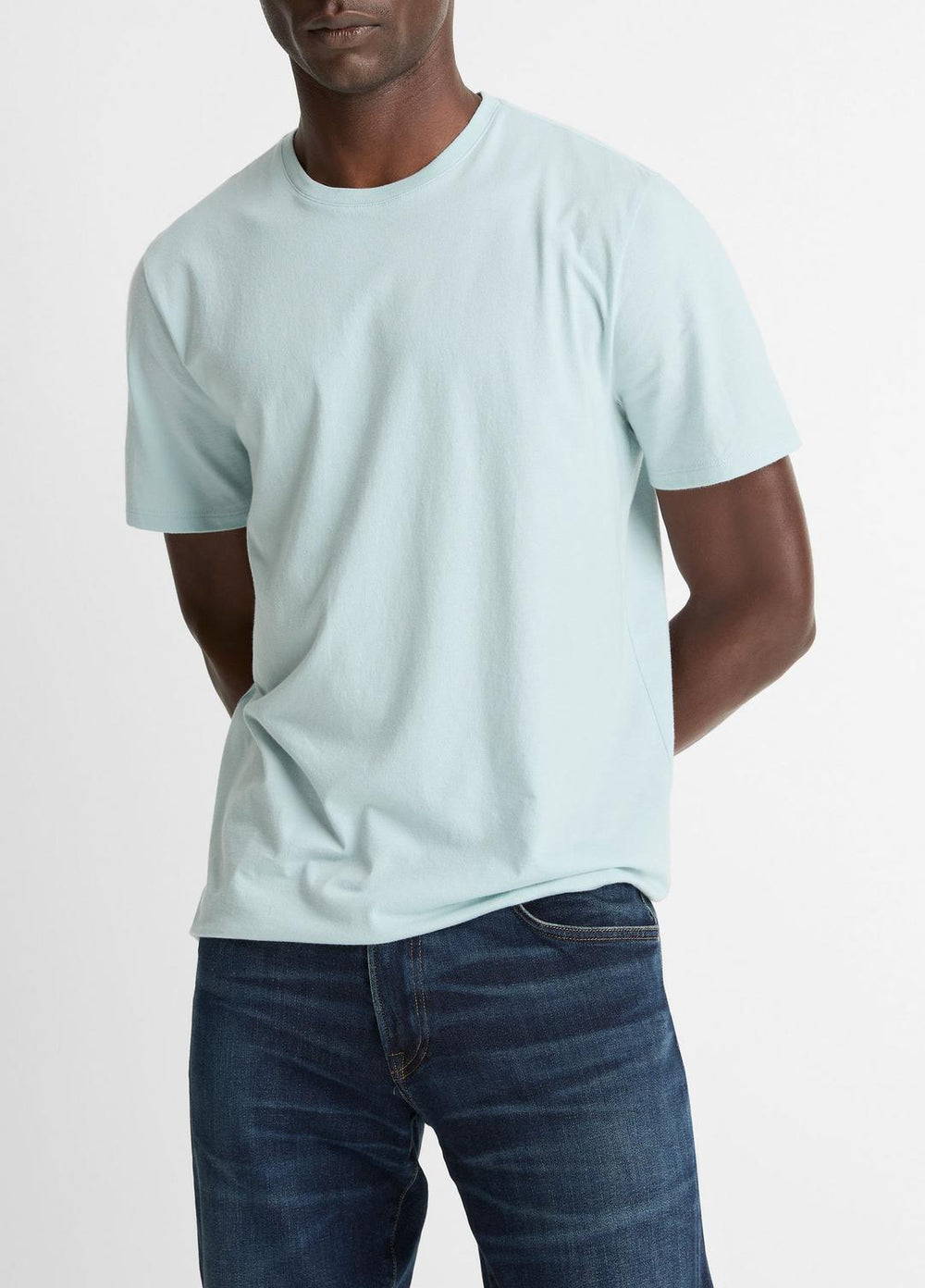 Pima Cotton Crew Neck T-Shirt in Short Sleeve | VINCE Men