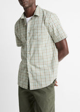 Polson Plaid Cotton Short-Sleeve Button-Front Shirt in Short Sleeve | VINCE Men