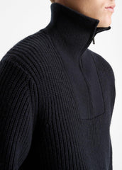 Heirloom Shaker Wool-Cashmere Quarter-Zip Sweater in Quarter Zip | VINCE Men