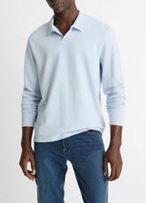 Milano Pima Cotton-Blend Johnny-Collar Shirt in Long Sleeve | VINCE Men